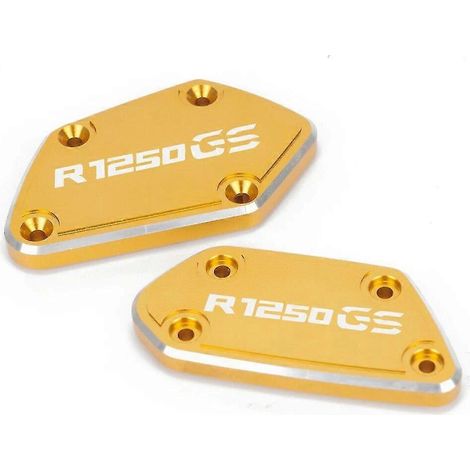 Für BMW R1250GS, R1250 GS, GSA, R 1250GS Adventure, HP - 2022, CNC-gefrästes Aluminium-Paar: Bremsflüssigkeits-/Kraftstoffbehälter-Tankdeckel – Gold