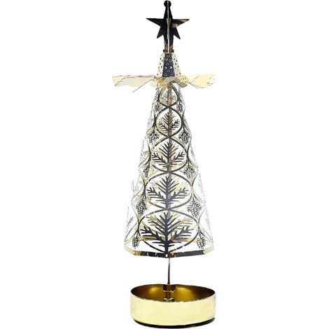 Support Bougie Arbre Tournoie Doré Décoration Intérieure Festive Ambiance (1/5)