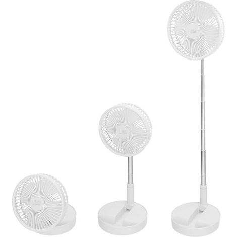 Ventilatore senza fili Toivize, compatto e pieghevole, 4 modalità di ventilazione, autonomia da 2 a 6 ore, tubo telescopico da 39 a 102 cm, caricatore USB incluso, tempo di ricarica di 4,5 ore. (1/4)