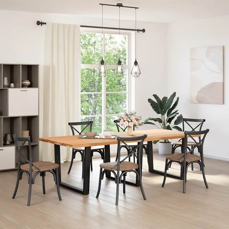 Maison Exclusive - Esstisch Beine V-Form 3 Stück Schwarz 100x(72-