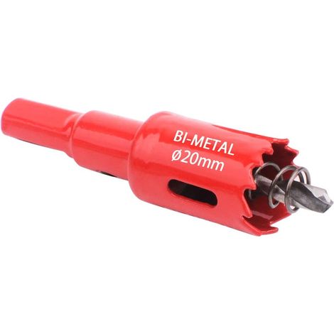 MINKUROW Sega a tazza bimetallica, sega a tazza per legno Ø20mm, punta per centraggio sega a tazza, per forare plastica, PVC, legno, pannelli di fibra, metallo morbido (1/5)