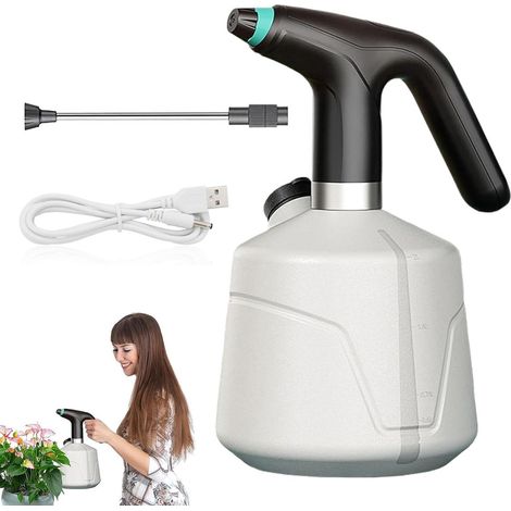 Botella pulverizadora recargable de 2 litros, pulverizador eléctrico, adecuado para el cuidado de las plantas, el riego y la limpieza de interiores. (1/5)