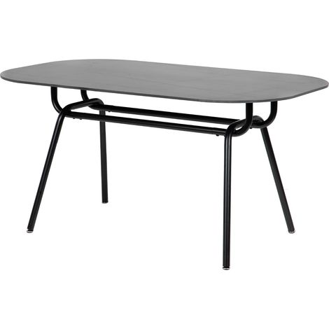 Schwarzer Esstisch aus Metall-Harz 150X90X75 Cm (1/5)