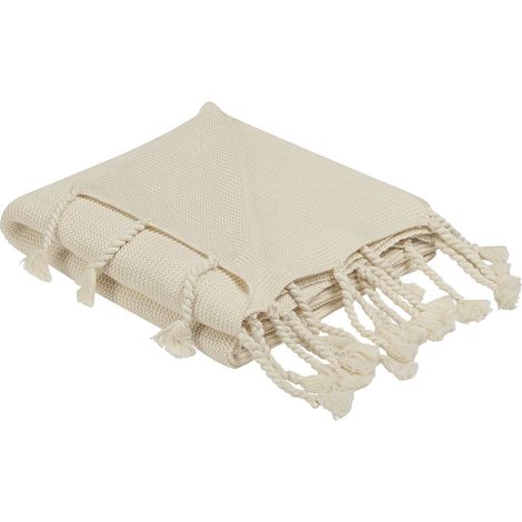 Blanket NAZILLI Cotton 125 x 150 cm Beige (1/5)