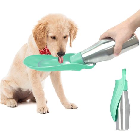 1 Distributeur D'eau Chien 750ml Acier Inoxydable Bol Intégré Anti-Fuite Voyage Randonnée (1/5)