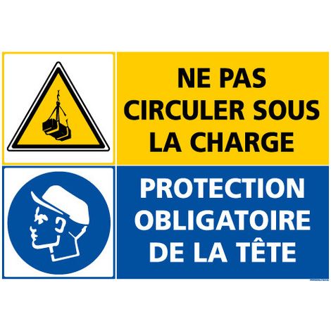 PANNEAU CHARGE SUSPENDUE - EPI OBLIGATOIRE (C1411) - Adhésif - 420 x 300 mm