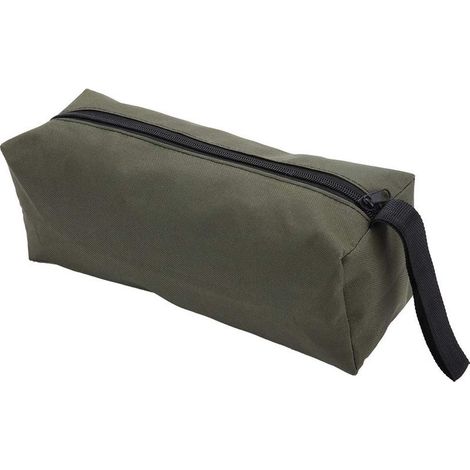 Pochette outils – petite – fermeture glissière lisse étanche – voyage / toilette – organisation – vert foncé (1/4)