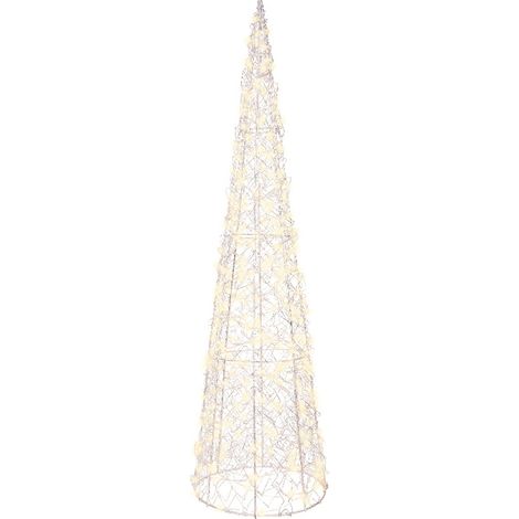 Lumineo Micro-LED Beleuchteter Kegel Silberfarben Ø 16 cm Höhe 60 cm 300 Lichter - warmweiß (1/2)