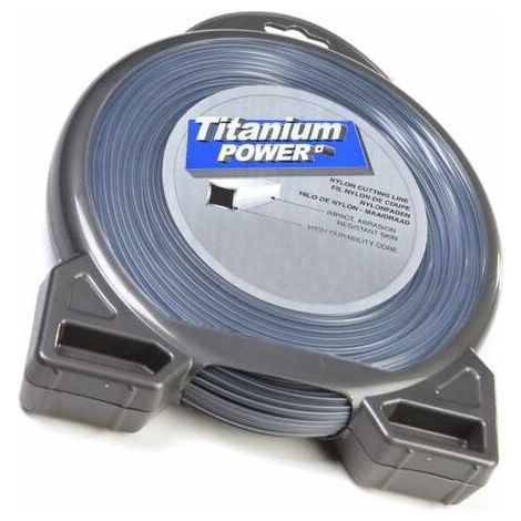 Fil Titanium 2,5 mm x 64 m. Carré. Bi-matière. Blister. Fil débroussailleuse (1/5)