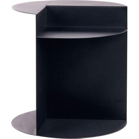 Tavolino basso rotondo in metallo nero Taggart