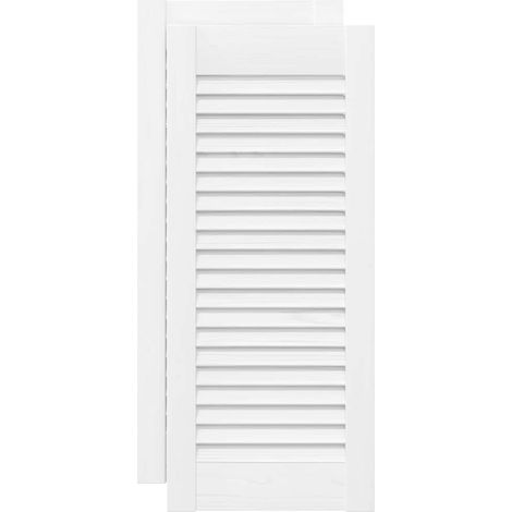Schranktüren Lamellen-Design 2 Stk. Weiß 61,5x29,5 cm vidaXL