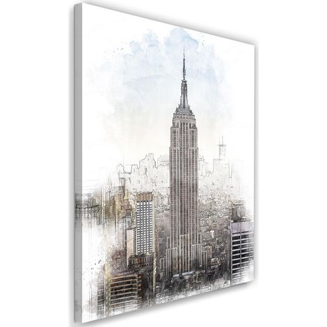 Tableau xxl empire state building image marron - 50 x 70 cm