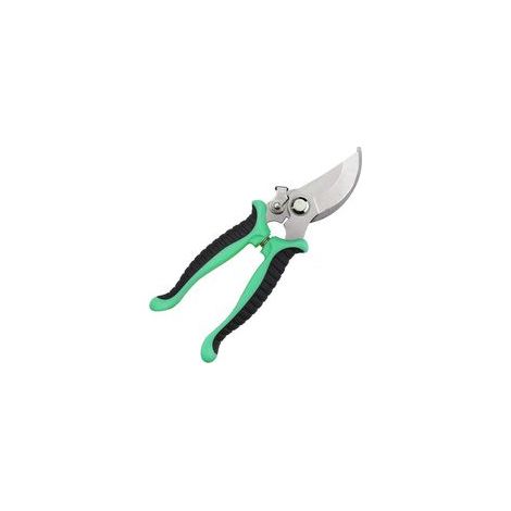 Gartenschere für frische Äste und Zweige, Antihaftbeschichtung, robuster Profi-Edelstahl (503 Gartenschere mit grünem Griff – Schwarz (7,5") – Glattes PP) – Crezuo