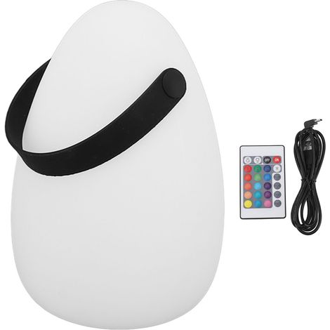 Ortviai Lampe LED en forme d'œuf rechargeable USB avec télécommande – 16 couleurs, 6 niveaux de luminosité, poignée intégrée (1/5)