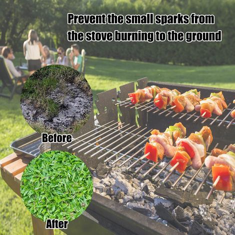 Insulated picnic/barbecue mat, fire-retardant fabric, grey (30 inches) (1/4)