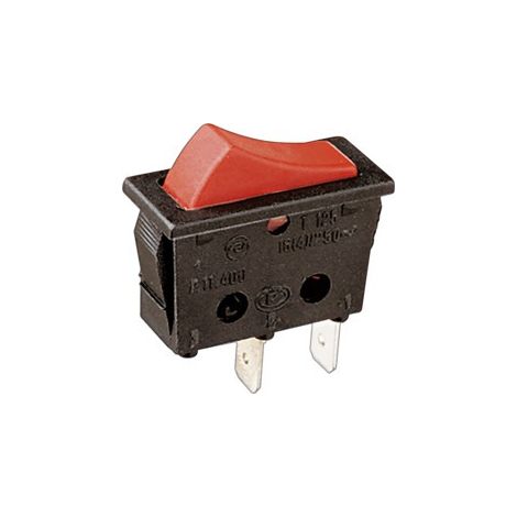 Commutateur 11.400.I/NR unipolaire ON-OFF Faston 16A/250V Electro DH Couleur Noir et Rouge 8430552016365