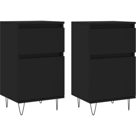 Credenza buffet cassettiera mobile contenitore organizer cucina soggiorno soggiorni set da 2 40 x 35 x 70 cm multistrato nero 020036904