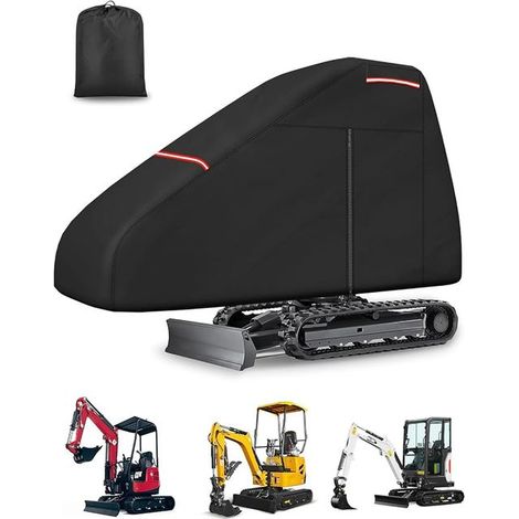 Cover for Micro Excavator and Excavator Outer Cover for Mini Excavator with Waterproof Closure and Reflective Strip Windproof Clasp Rain and UV Protection 355 x 114 x 190 cm (1/5)