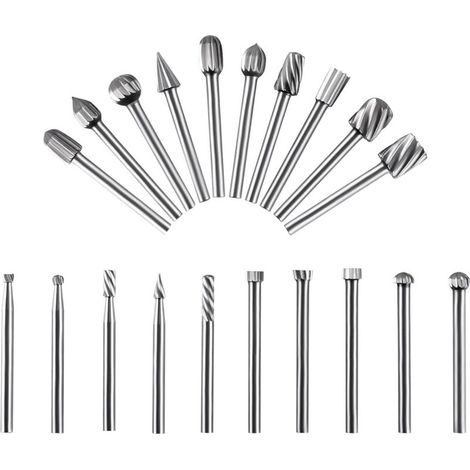 [NIE BENUTZT]20-teiliges Hartmetallfräser-Set, kompatible 3-mm-Rotationsfräser, Schnitzwerkzeug, Hochgeschwindigkeitsstahl-Schnitzwerkzeug zum Gravieren von Holz, Bohren, Polieren von Metall, Schleife