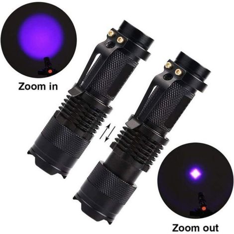 Lampe Torche UV - 365 nm - Pour Détection Minéraux Documents Argent Scorpions - 1 Unité (1/5)