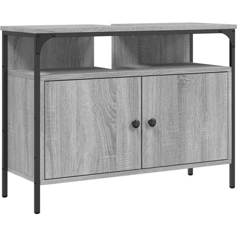Armoire lavabo de salle de bain sonoma gris 80x30x60 cm