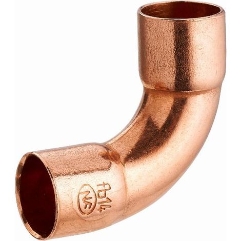 Kupferbogen zum Löten 90° großer Radius doppelte Buchse gleich NOYON & THIEBAULT - Ø 12 mm - 942-12L1