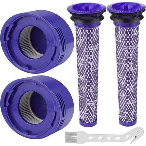 Filter für Dyson V8/V7, waschbare Ersatzfilter für Dyson V7/V8 Absolute und Animal Staubsauger, Staubsaugerzubehör für Dyson V8 mit 2 HEPA-Nachfiltern, 2 Vorfiltern, 1 Reinigungswerkzeug, DEBUNS (1/4)