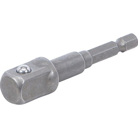 BGS Adaptateur pour perceuses empreinte six pans mâle 6,3 mm (1/4") sur carré mâle 12,5 mm (1/2") (1/4)