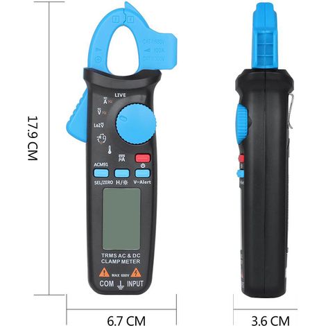 1 multimètre à pince numérique AC/DC pour test de tension, courant, résistance et température, 6000 points (1/5)