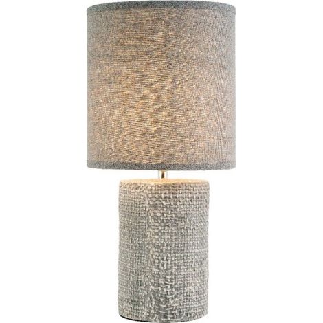 Lampada in ceramica con paralume in lino Ø20x(h)43cm