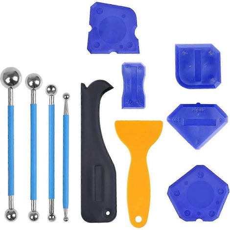 Kit de 13 pièces pour joints et finitions en silicone, outils de scellement et de calfeutrage pour salle de bain et cuisine. (1/5)