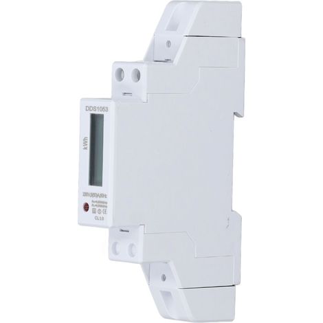 Nannigr Compteur D'énergie monophasé 230 V 5 (50) A 1 P avec écran LCD, Détection Automatique, Voltmètre sur Rail Din, Tension de Puissance, Courant, Fréquence, Mesure des Données (1/5)