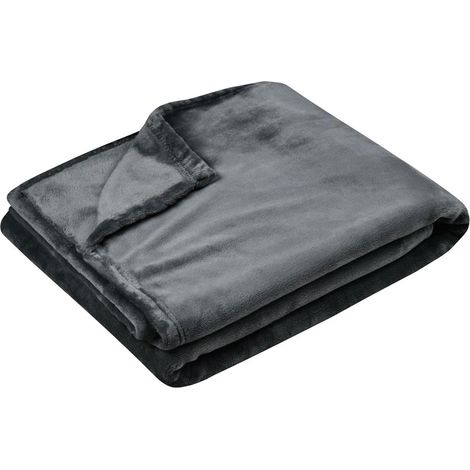 Plaid polaire doudou anthracite 130 × 160 cm (1/3)