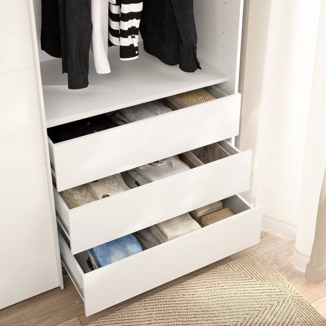 Dmora - Cajonera Mathilde, Cómoda multiusos, Cómoda de dormitorio, Gabinete con cajones, 87x55 h70 cm, Blanco (1/5)