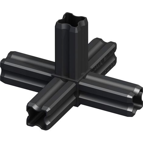 alfer Knotenverbinder 23,5 mm schwarz 5 Zapfen Kunststoff Verbinder Eckverbinder (1/2)