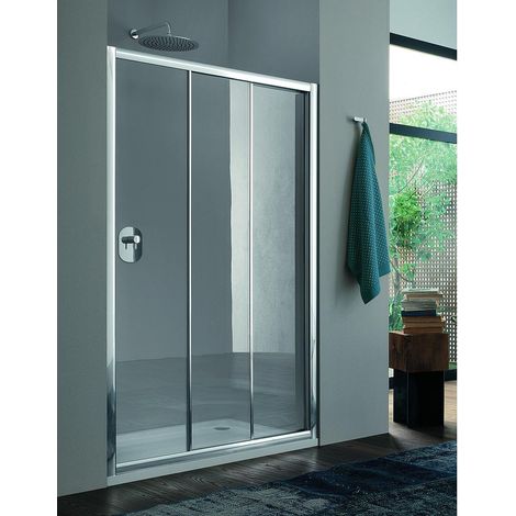 Porte de douche Samo America quattro coulissante à trois panneaux 95-103cm chromé brillant transparent (1/4)