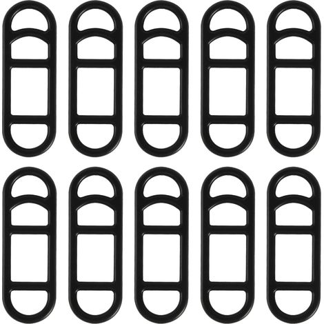 Lot de 10 bandes en silicone pour vélo - Anneaux en caoutchouc stretch - Support de lampe de poche - Bande de fixation en silicone - Support de guidon pour lampe de poche LED - Noir