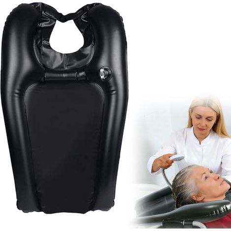 Waschbecken – 1 Stück – Schwarzes PVC – Aufblasbar und ergonomisch – Für ältere und verletzte Personen – 60 x 38 x 10 cm (1/5)