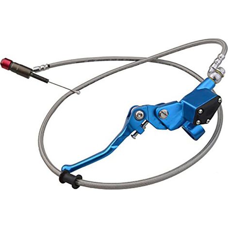 Kit de embrague azul de 7/8'' y manguera de repuesto para palanca de freno, motocicleta, quad, motor vertical SSV de 125cc y 250cc, scooter todoterreno, minimoto, pit bike. (1/5)