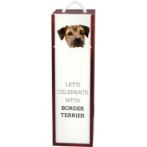 Border Terrier – geometrische Weinkiste mit Foto und Inschrift von Art-Dog (1/5)