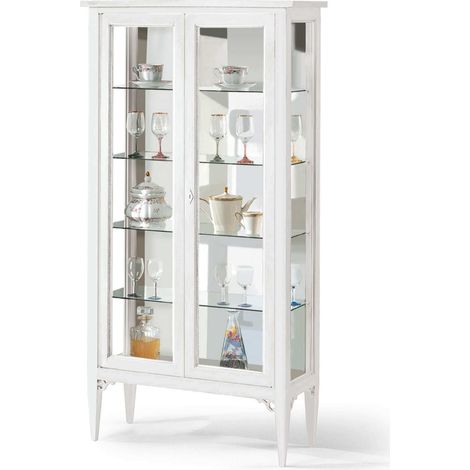 CHRISTAL - credenza con vetrina in legno massello