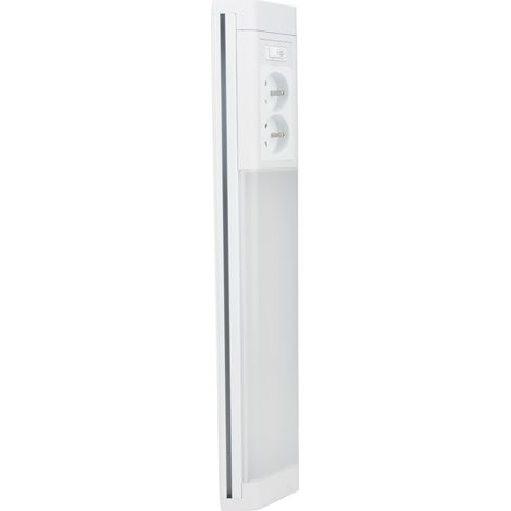 Zenitech – Réglette LED cuisine 10W 850lm 4000K IP20 avec 2 prises – Éclairage compact pour espaces de travail – Installation facile