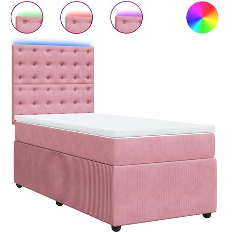 Maison Exclusive - Sommier à lattes de lit avec matelas Rose 90x190 cm Velours