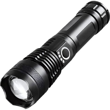Lampe torche LED haute puissance, projecteur, signal SOS à faisceau puissant, étanche IPX5 (1/5)