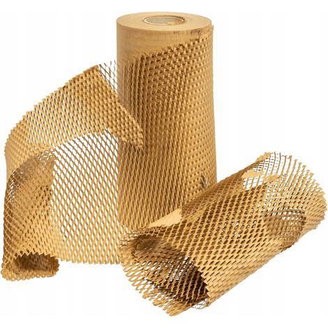papier d'emballage nid d'abeille 30cmx50 mètres (15m²) matériel d'emballage papier rouleau matériau de remplissage rouleau d'emballage papier kraft pour déménagement emballages (1/5)