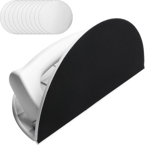 Ponceuse manuelle semi-circulaire multifonctionnelle, kit de ponceuse micro portable auto-adhésive + avec 10 feuilles de papier abrasif, idéal pour les angles et les courbes serrés, ensemble de (1/5)