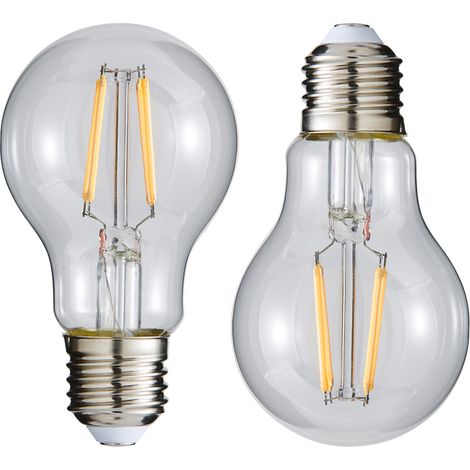Litecraft Light Bulb E27 Edison Screw 6 Watt GLS Natural White LED - 2 Pack (1/2)