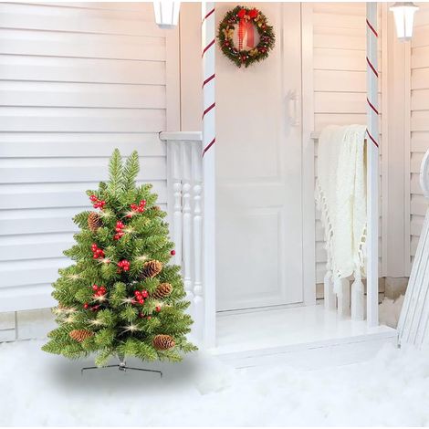 Arbre De Noël Extérieur - Arbre À LED Pré-Éclairé Avec Support Tripode Et Picots Pour Jardin Ou Allée - 1 Pièce (1/5)