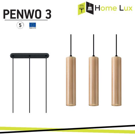 LAMPADARIO A SOSPENSIONE PENWO3 3XGU10 IN LEGNO (1/2)