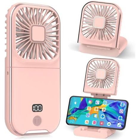 Mini Ventilateur Portable Ventilateur à Main USB Rechargeable Petit Portatif Portable Ventilo Ventilateur de Poche Silencieux Fan Pour Bureau, Maison, Extérieur, Dormir (Rose) (1/5)